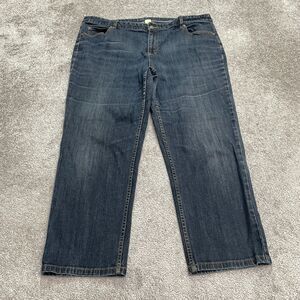 Liz Claiborne Modern Straight Denim Jeans Women 20 Petite Blue Dark Wash 42x27